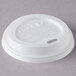 An Eco-Products white plastic lid with text for 8 oz. hot cups.