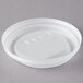 A white Eco-Products compostable plastic hot cup lid with text on it.