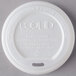 A white Eco-Products compostable plastic hot cup lid with the word "ecid" on it.