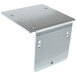 A metal plate with two holes on a metal corner.