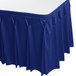 a blue table cloth with ruffled edges