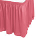 A dusty rose Snap Drape shirred pleat table skirt with velcro clips.