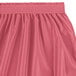 A Snap Drape Wyndham dusty rose table skirt with ruffles.