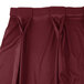 a close up of a red curtain