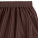 A brown Snap Drape table skirt with shirred pleats on the side.