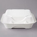 Eco Products EP-HC83 8 inch x 8 inch x 3 inch White Compostable 3-Compartment Sugarcane Takeout Container - 200/Case