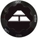 A black knob with white text that says "high"