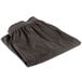 A folded charcoal table skirt with a shirred pleat on a white background.