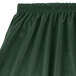 A Snap Drape jade green shirred pleat table skirt with Velcro clips.