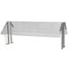 A clear plastic shelf with metal legs designed for a buffet table.