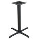 A black table base with a square base.