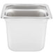 Choice 1/6 Size Standard Weight Anti-Jam Stainless Steel Steam Table / Hotel Pan - 6 inch Deep