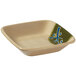 A GET Japanese Traditional square bowl with a blue and green design.