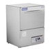 A silver stainless steel Jackson DishStar LT undercounter dishwasher with buttons and a handle.
