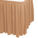 a table with a pleated skirt