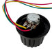 a round device with colorful wires