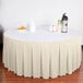 a table with a white tablecloth