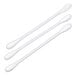 A set of three white cotton swabs with double-ended tips.