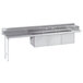 a stainless steel sink with three compartments
