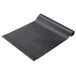 A black rubber runner mat with a curved edge.
