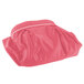 A dusty rose Snap Drape table skirt with a bow tie pleat on a white background.