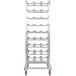 A white Winholt aluminum rack with wheels.