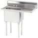 An Advance Tabco stainless steel one compartment pot sink with a right drainboard.