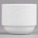A white porcelain bowl with a wavy design.