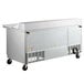 A Beverage-Air stainless steel refrigerator with a stainless steel cutting top.