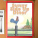 Menu with a rooster design cover on a table.
