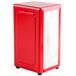 A red box with a white Tablecraft Tallfold napkin holder inside.