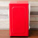 a red rectangular object with a white background