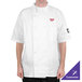 A man wearing a white Chef Revival short sleeve chef coat.