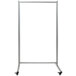 A rectangular white metal Luxor mobile whiteboard with wheels.