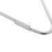 A close-up of a Bobrick stainless steel shower curtain hook.