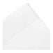 A white vinyl Bobrick shower curtain with a small piece of stitching.