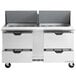 A Beverage-Air sandwich prep table with drawers.