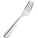 A close-up of a Bon Chef stainless steel fork with a silver handle.
