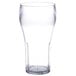 A clear plastic pebbled soda glass with a clear rim.