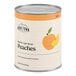 A large can of Hometown Provisions sliced peaches in light syrup.