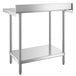 A Regency stainless steel work table with undershelf.