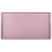 A pink rectangular Cambro dietary tray with a white border.