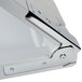 A white plastic door with a silver latch on a Continental 8252-V Vertical Baby Changing Station.