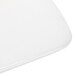 A close up of a CAC Bright White Clinton Square Plate with a yellow flower on it.