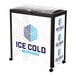 An IRP Black Avalanche mobile cooler with a glass lid filled with ice and beverages.