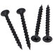 A group of black screws with black heads.