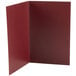 A burgundy Menu Solutions wine list cover with a white border.