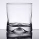 A close-up of a Libbey customizable old fashioned glass on a table.