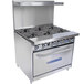Bakers Pride Restaurant Series 36-BP-6B-S30 Natural Gas 6 Burner Range with Standard 30 inch Oven