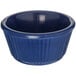a blue bowl with a white background